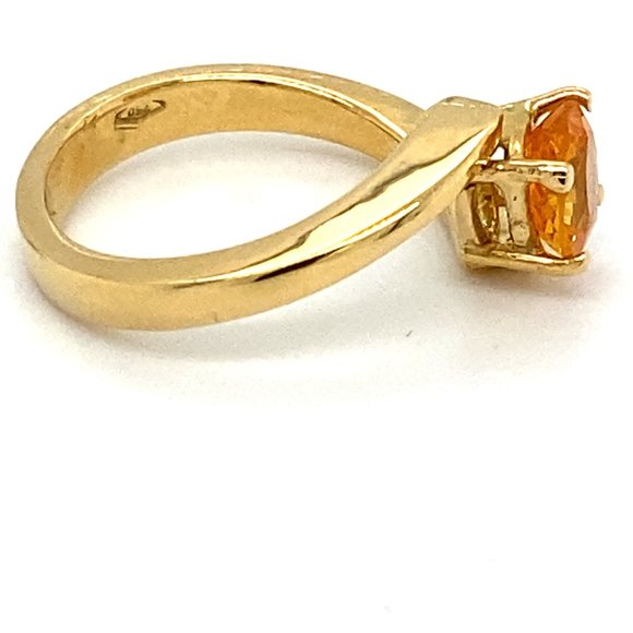 Mandarin Spessartine 1.62ct Solid 18K Gold Ring - Picture 4 of 7